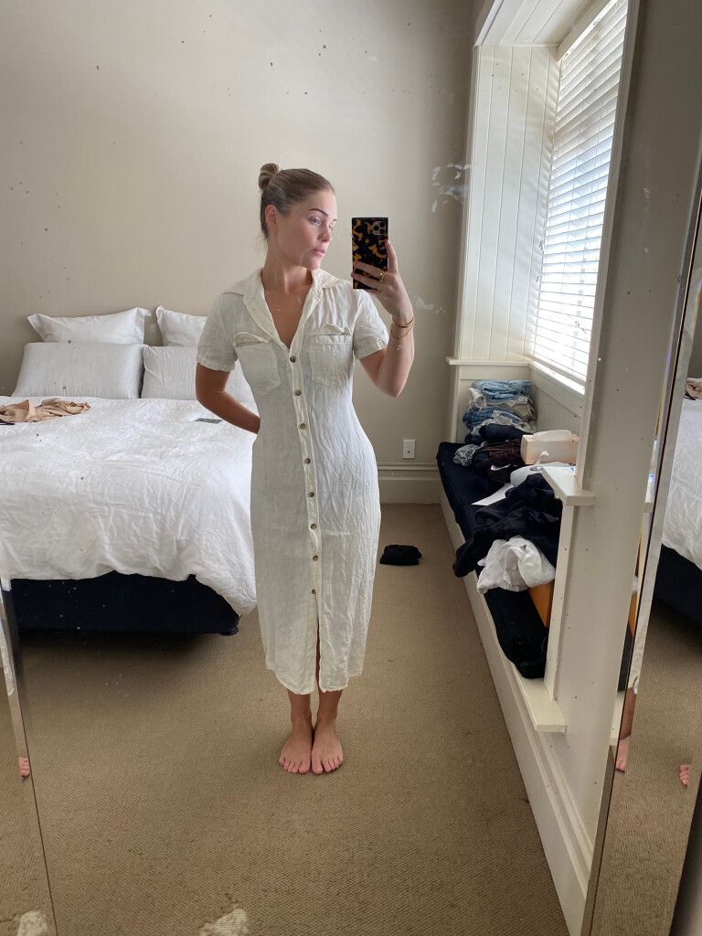 Zara - Zara White Linen Dress on Designer Wardrobe