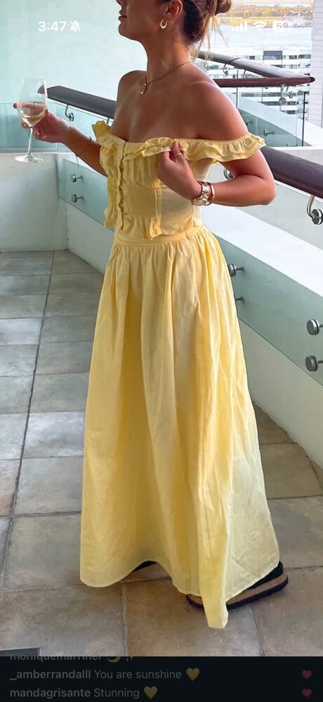 Princess Polly - Princess Polly Yellow Maxi Dress on Designer Wardrobe Princess Polly - Princess Polly Yellow Maxi Dress on Designer Wardrobe