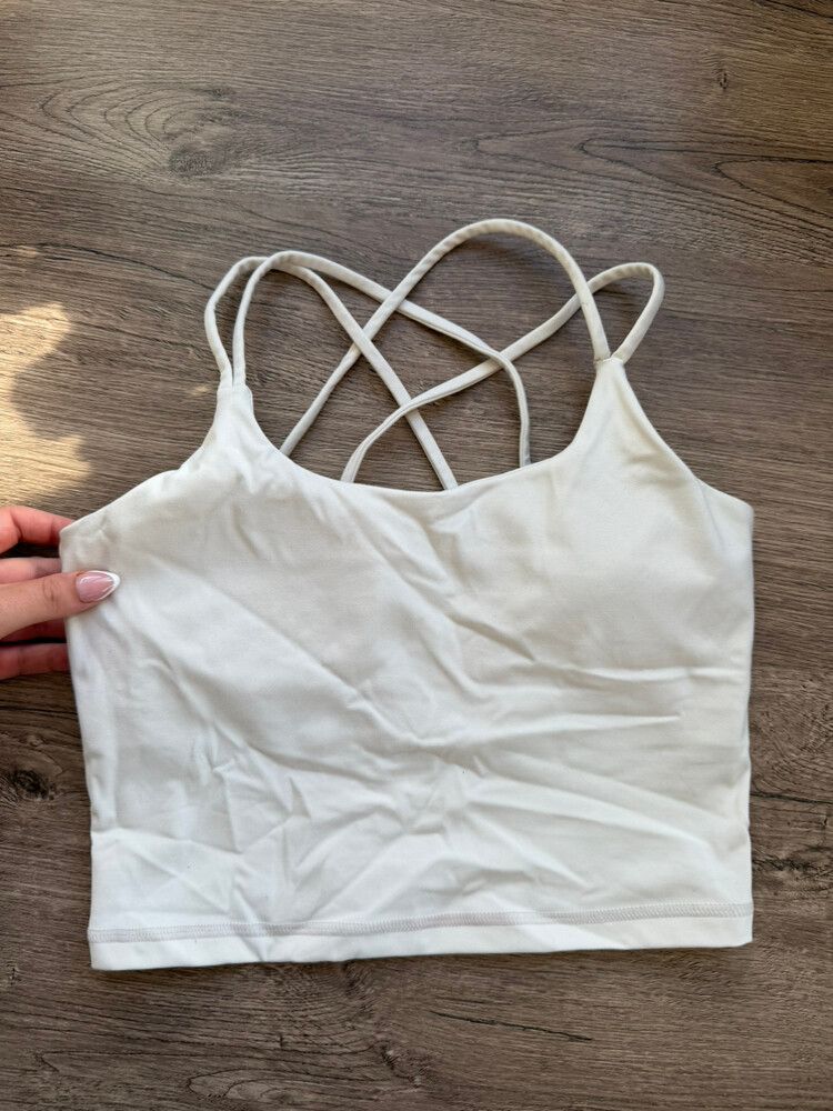 Elite Eleven White Strappy Crop Top