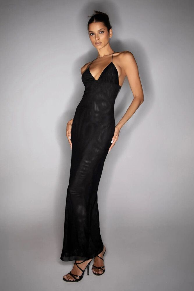knee length dresses for ladies Celena Maxi Dress Petite | Burgundy Burnout | Womens main image 0