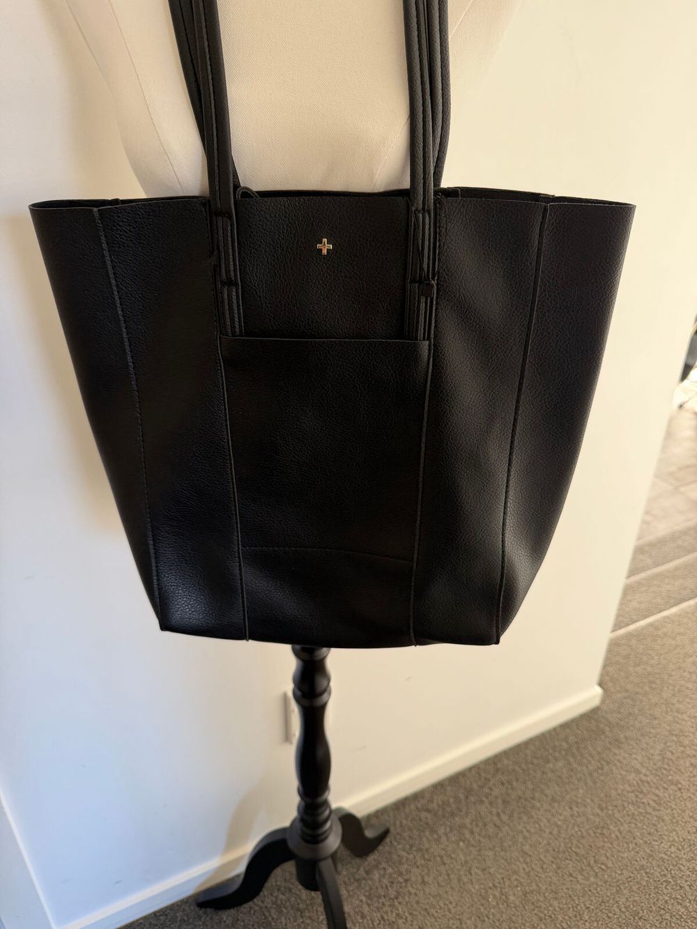 Peta & Jain Black Leather Tote Bag