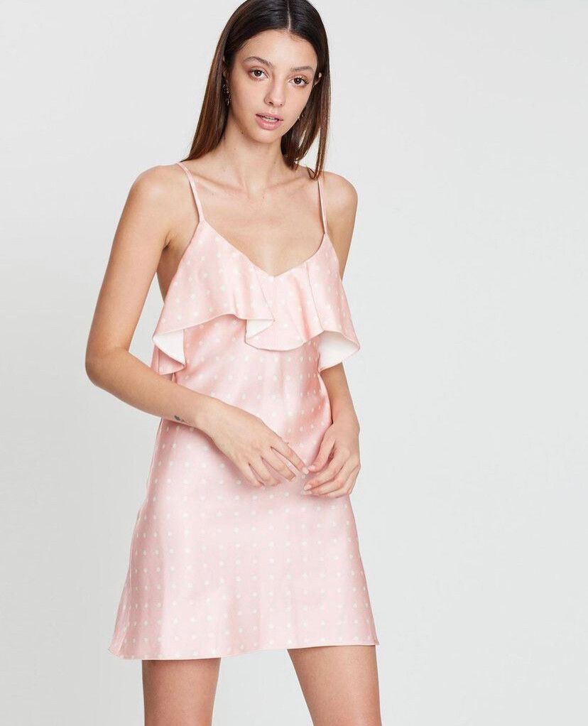 Bias Frill Mini - Strawberry Cream Spot
