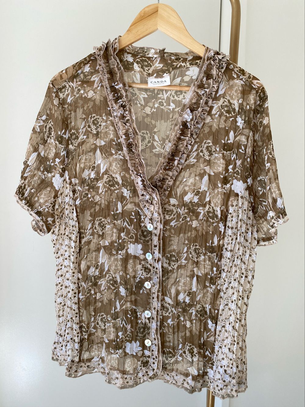 Beige Floral Top
