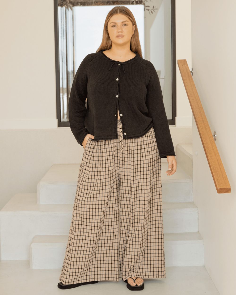 New: XXL Posey Pants Neutral Gingham. Linen pants.