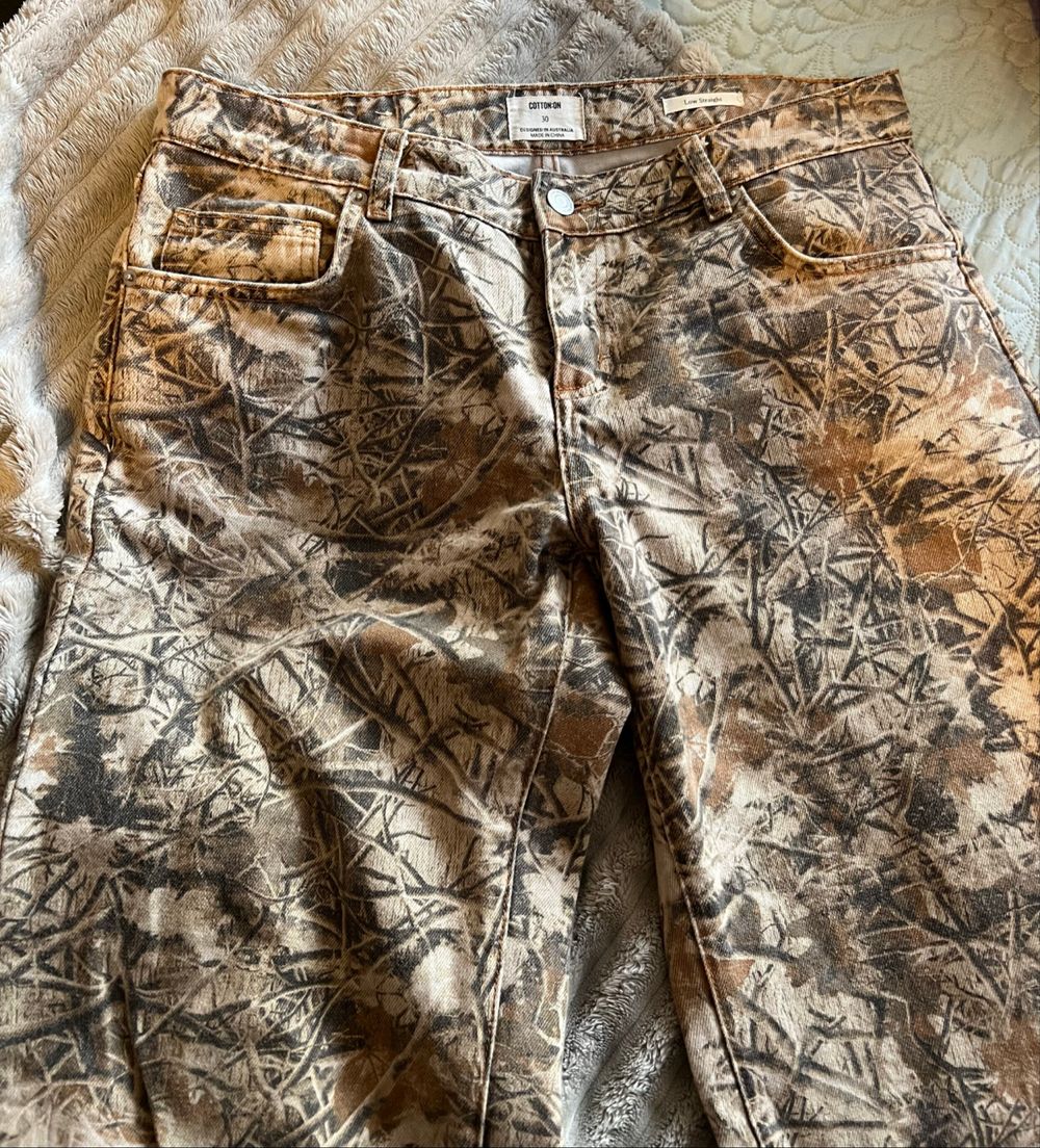 Cotton On brown camouflage print jeans size 30/12