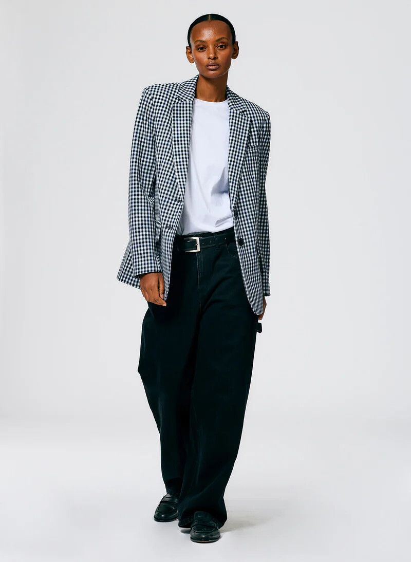 Tibi Gingham Suiting Men's Blazer with back zip, ****Item cross listed elsewhere****