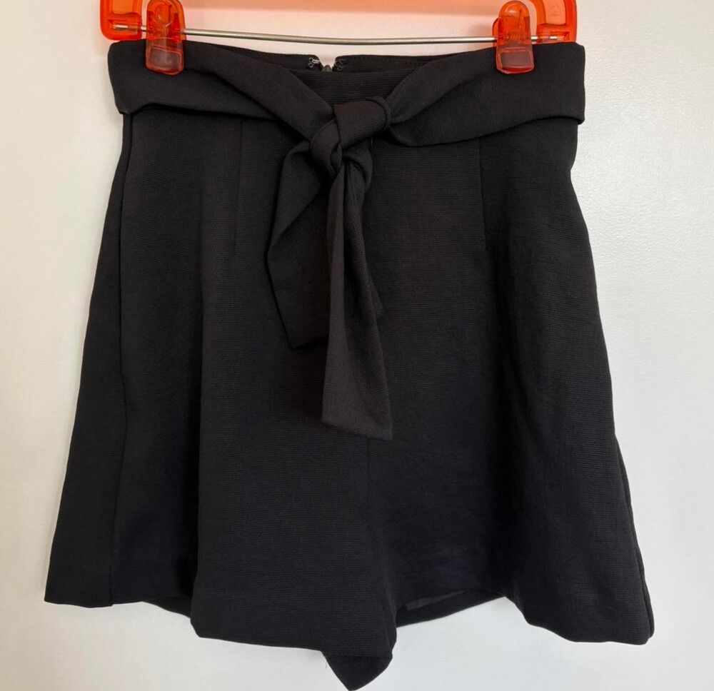 KOOKAI Mini black shorts with tie waist