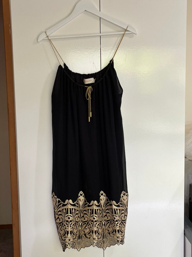 Zimmermann - Black & Gold dress on Designer Wardrobe