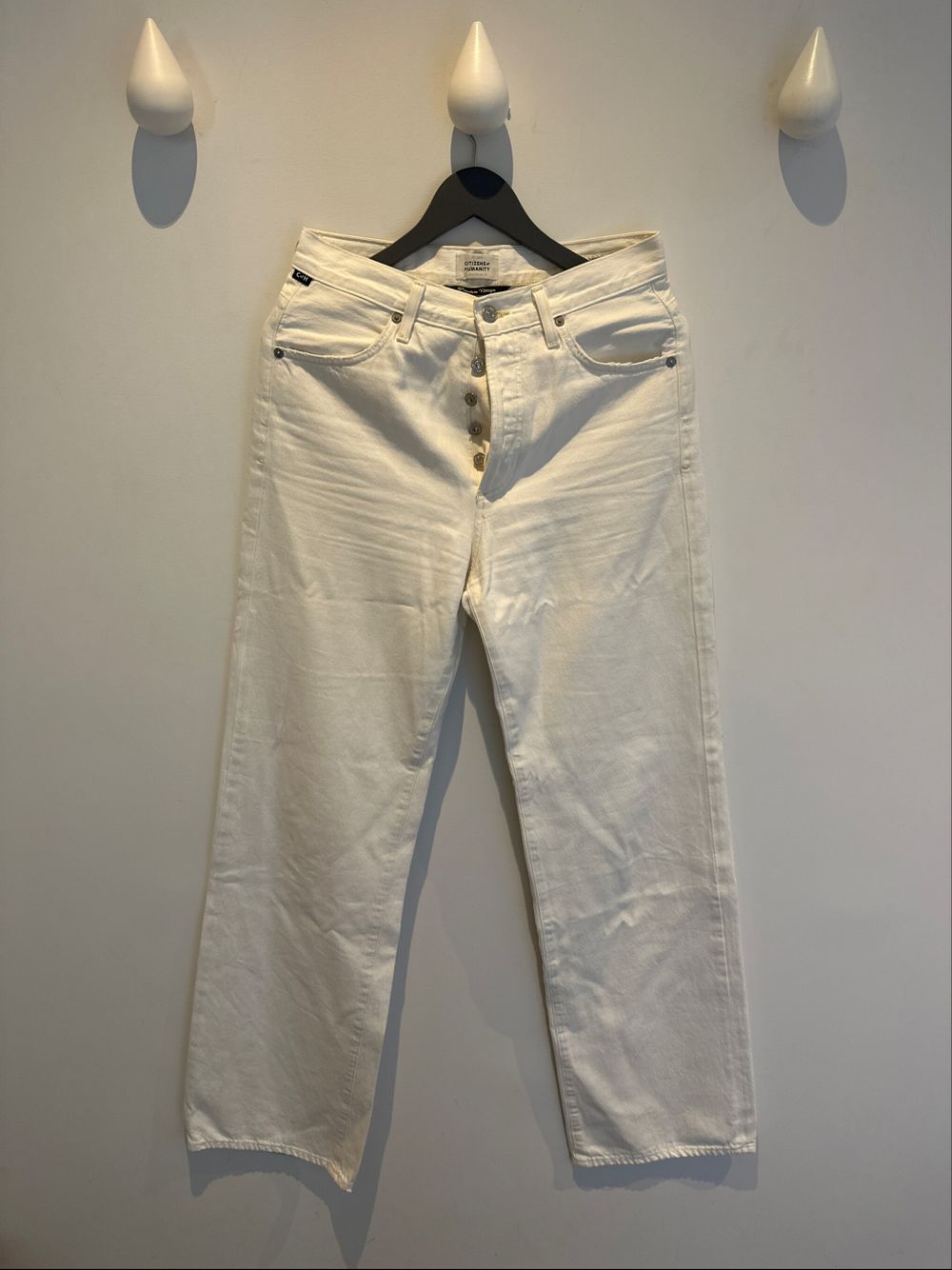 Annina High Waisted Wide Leg Cream/White Colour
