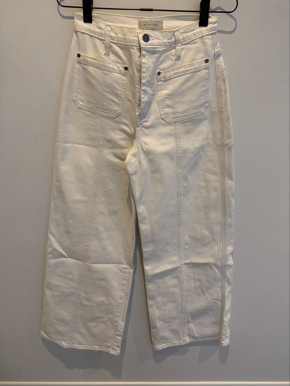 Lee Mathews Wide Leg Cream/White Jeans Size 2