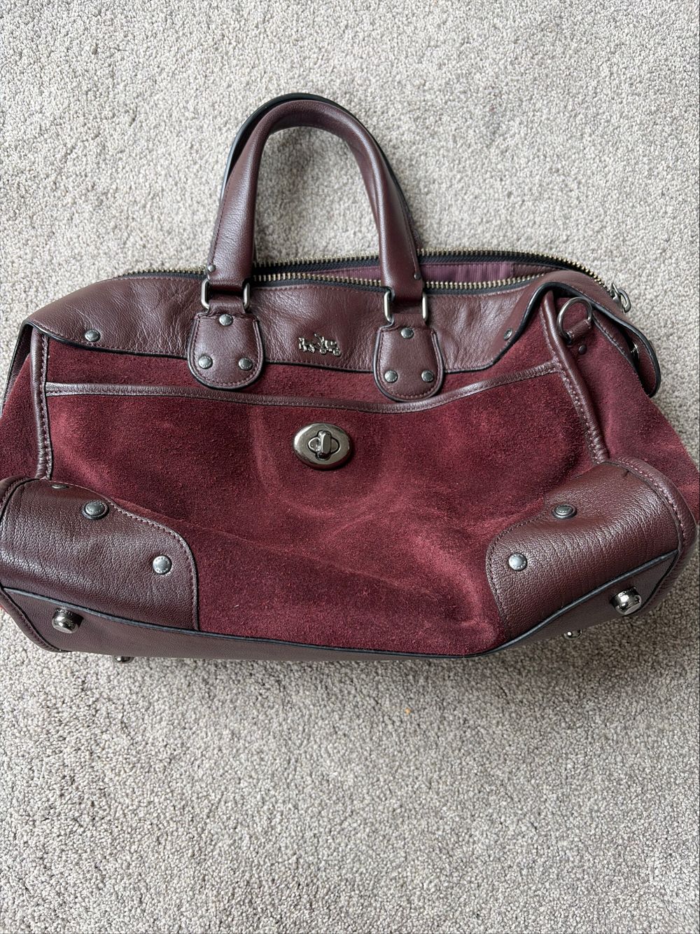 Coach Maroon Suede Handbag