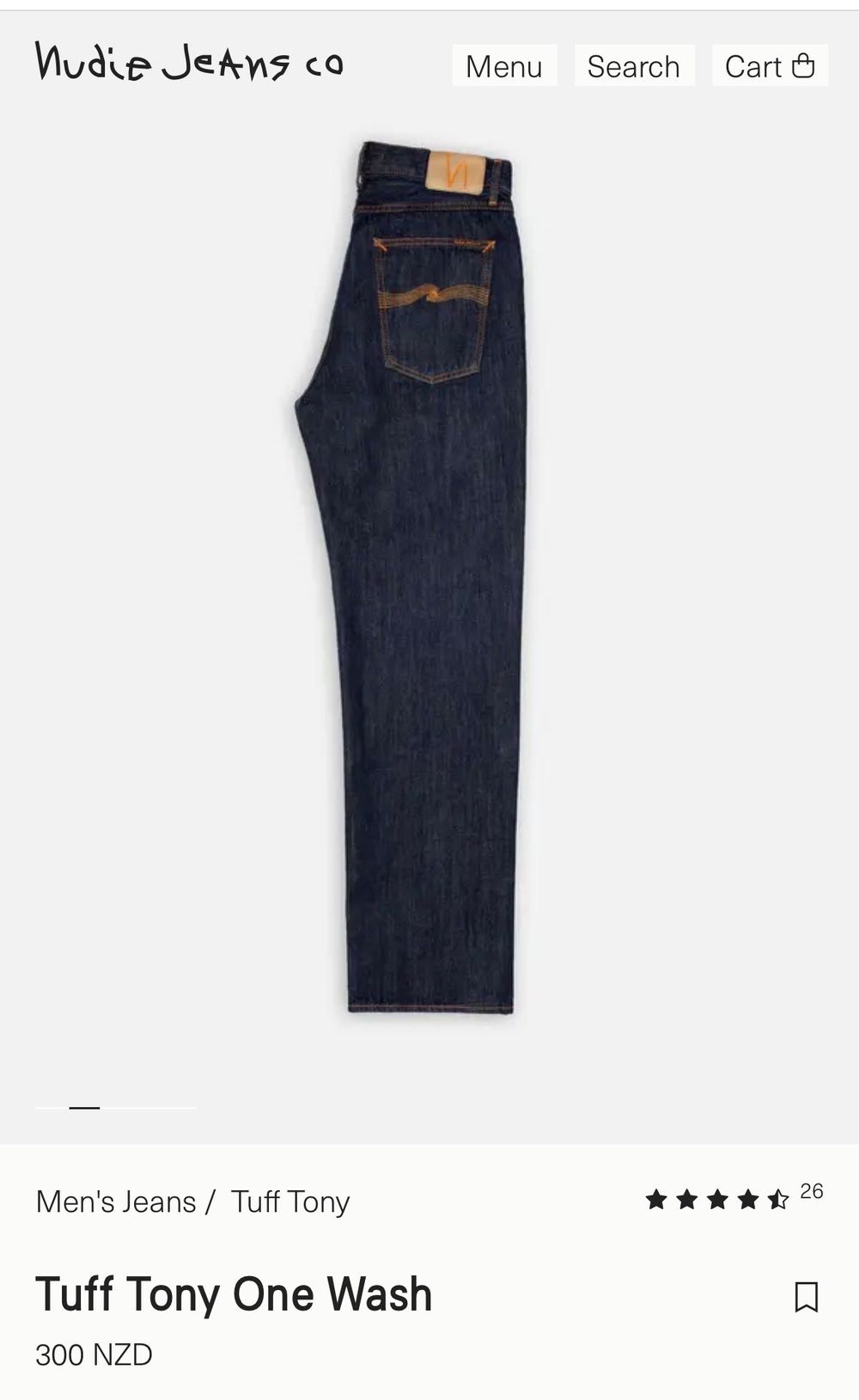 NUDIE JEANS - Tuff Tony, Dark Blue. Size W27 L30