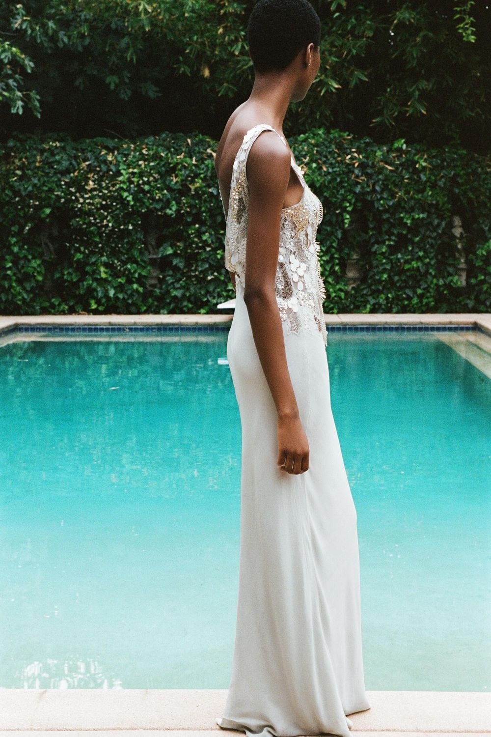 zara beaded dress ZARA Sequin & beaded halter dress – Can I Borrow it Babe main image 1