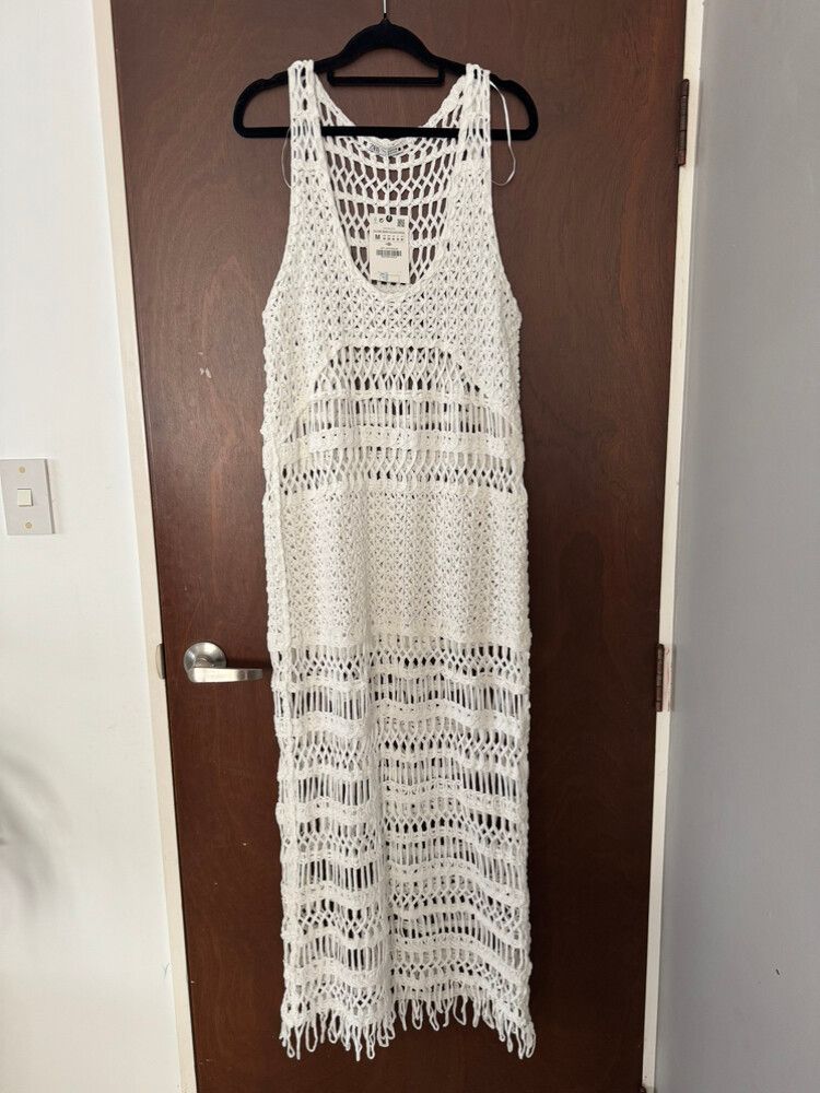 zara white crochet dress White Crochet Zara Halterneck Dress Zara Crochet Dress 2021 Zara Crochet Dress Vestido Puntilla Zara