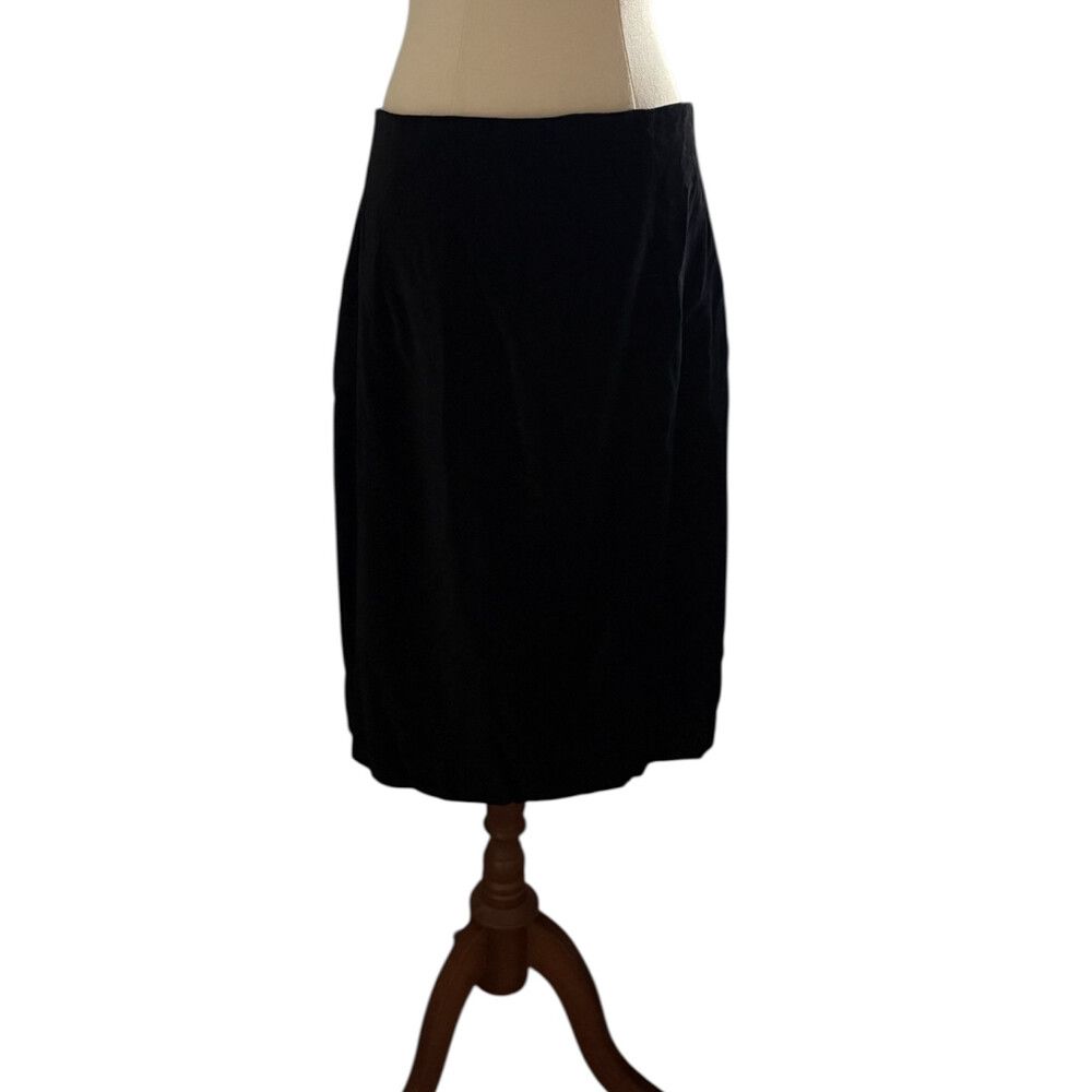 Carla Zampatti Velvet Skirt Size AU 14 Black Pencil Cotton