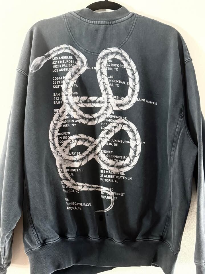 Anine Bing Grey Snake Graphic Sweatshirt size small