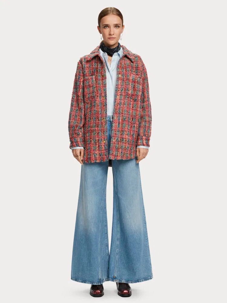 Maison Scotch Wool-Blend Tweed Shirt Jacket