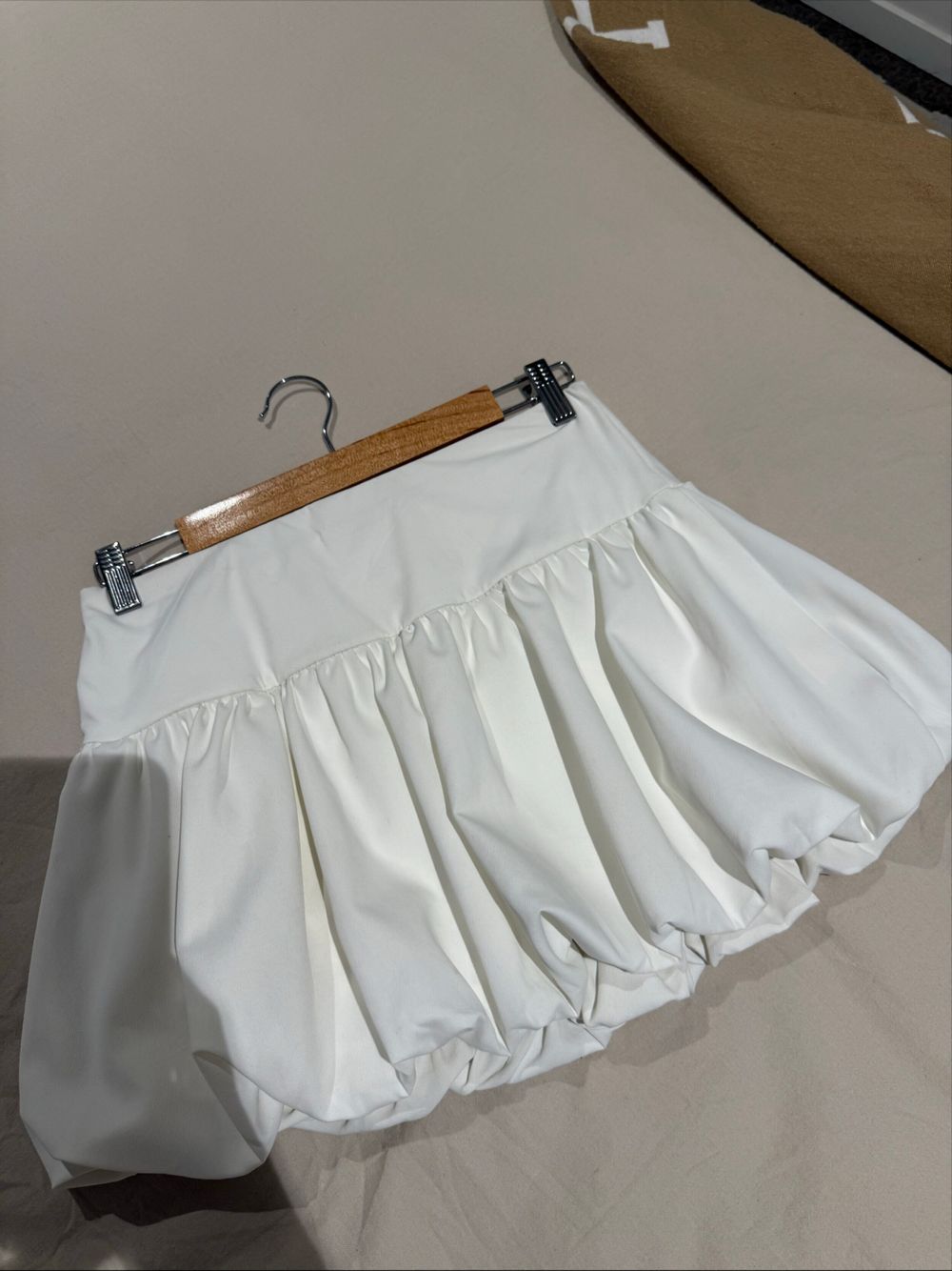 White Bubble Mini Skirt
