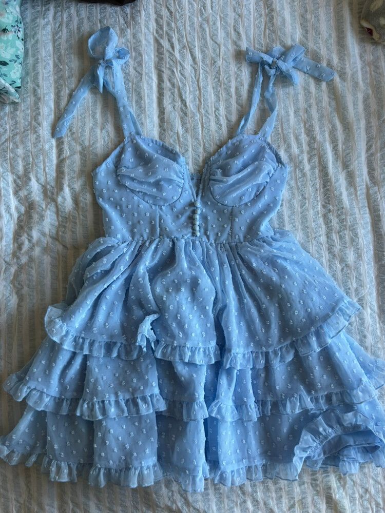Powder Blue Ruffled Dress