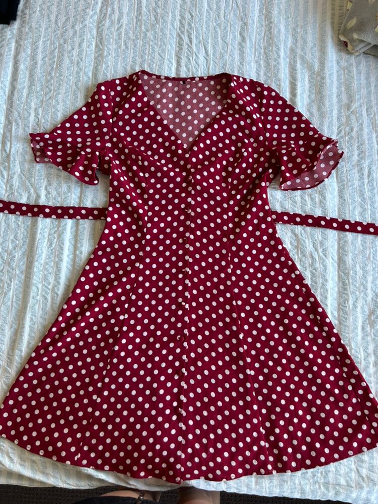 Red polka dot dress