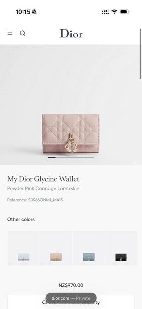 Dior Powder Pink Glycine Wallet
