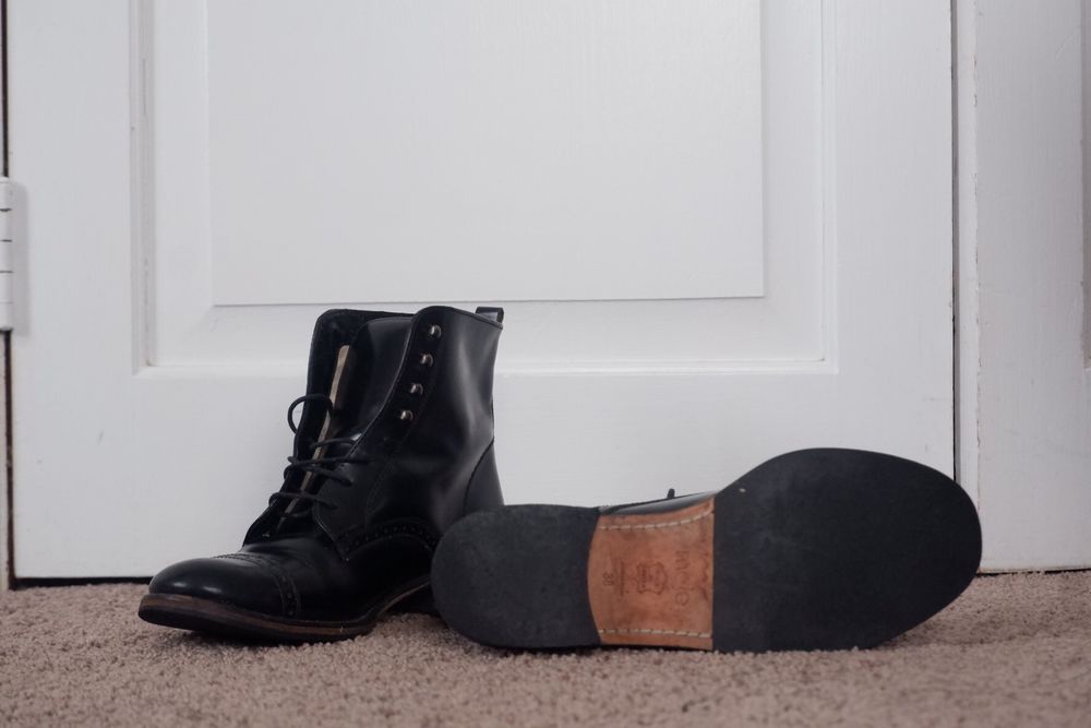 Lace up black boots