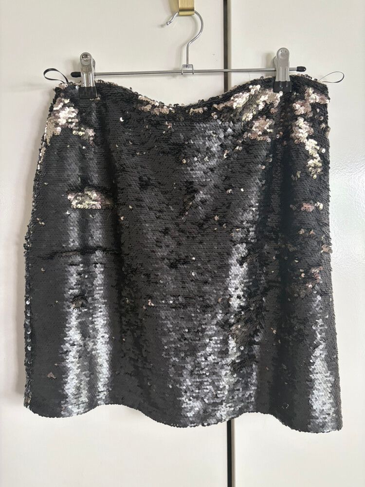 Glassons Black Silver Sequin Skirt