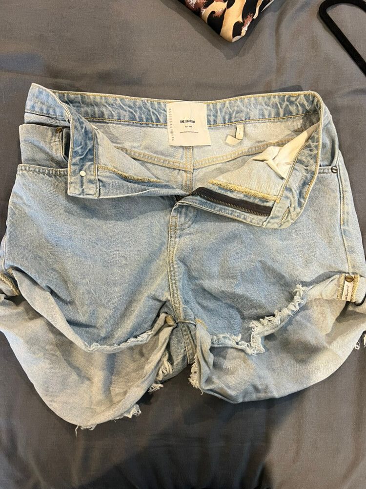 One Teaspoon Light Blue Denim Shorts