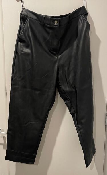 Knuefermann Black Faux Leather Trousers Size L