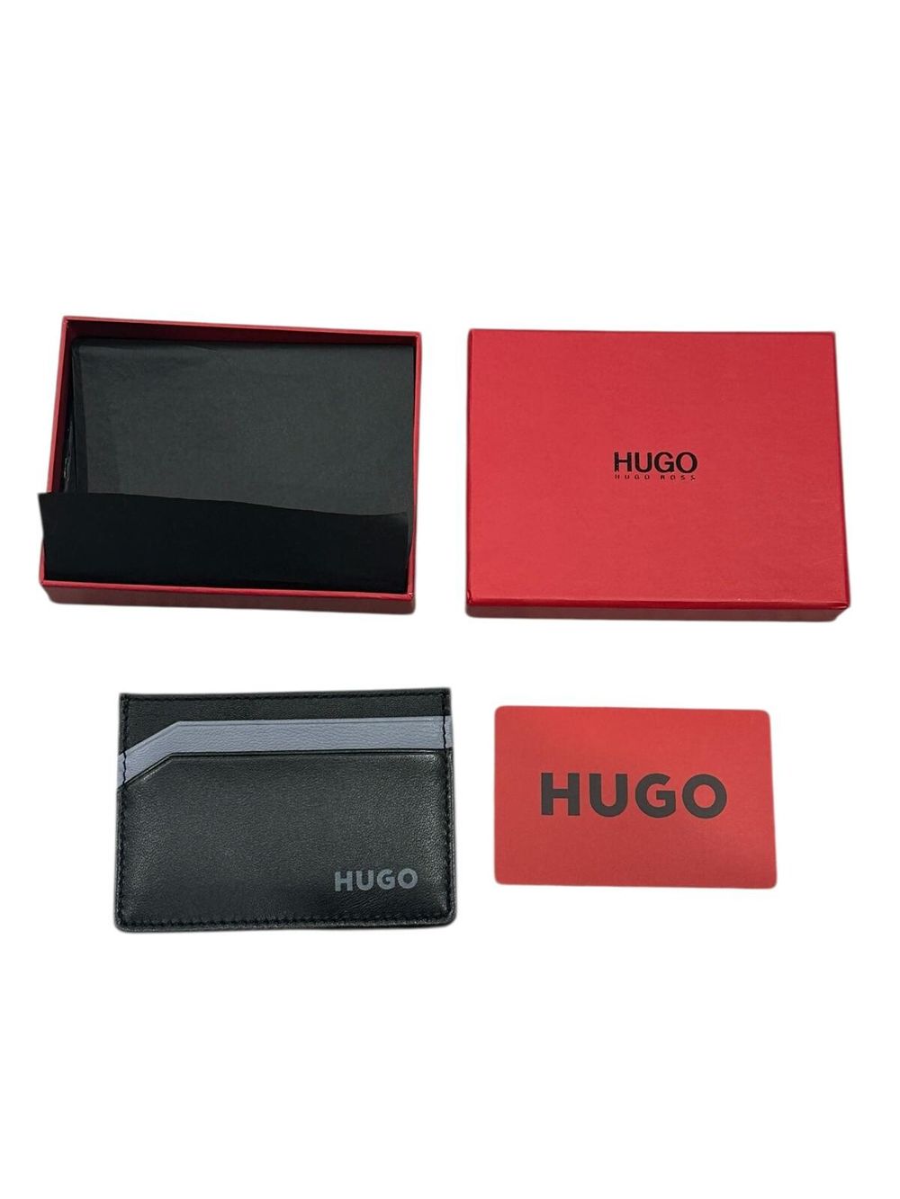 Hugo Boss Black Cardholder with Silver strip