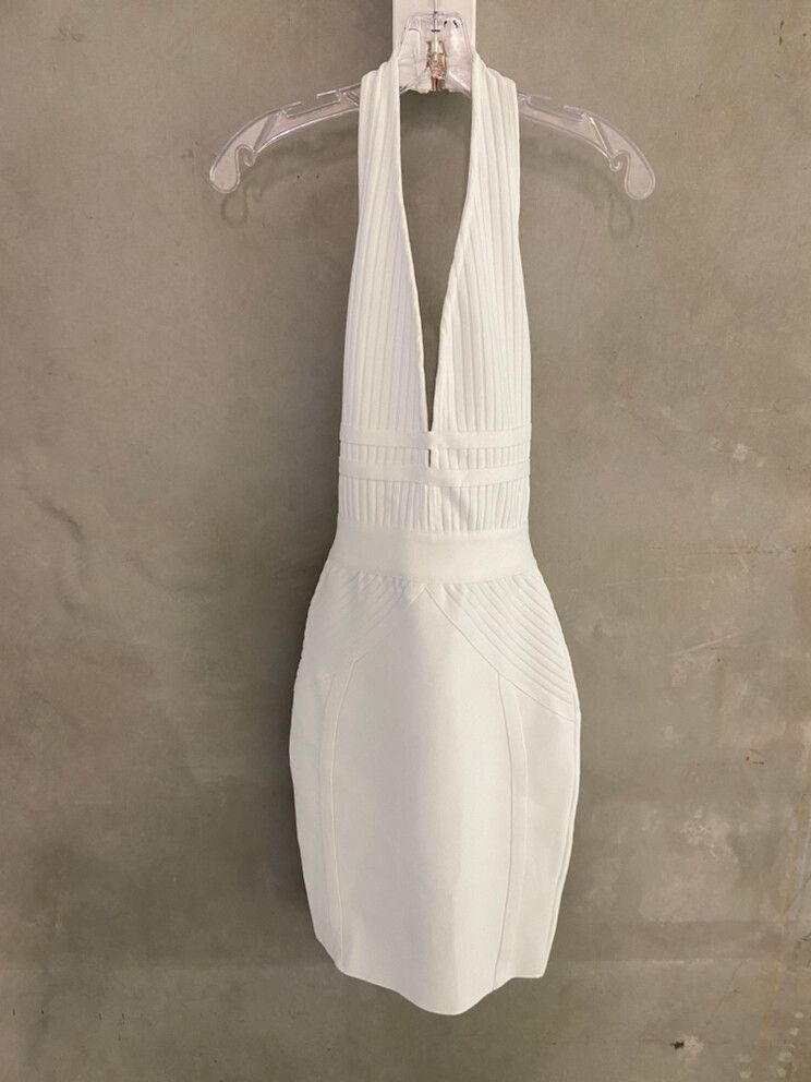 Bella Barnett - Bella Barnett White Halter Bandage dress Sz XS Bnwt on  Designer Wardrobe