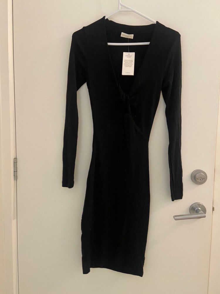 Kookai - Kookai Kalara Long Sleeve dress 100% Wool Black Bnwt on Designer  Wardrobe