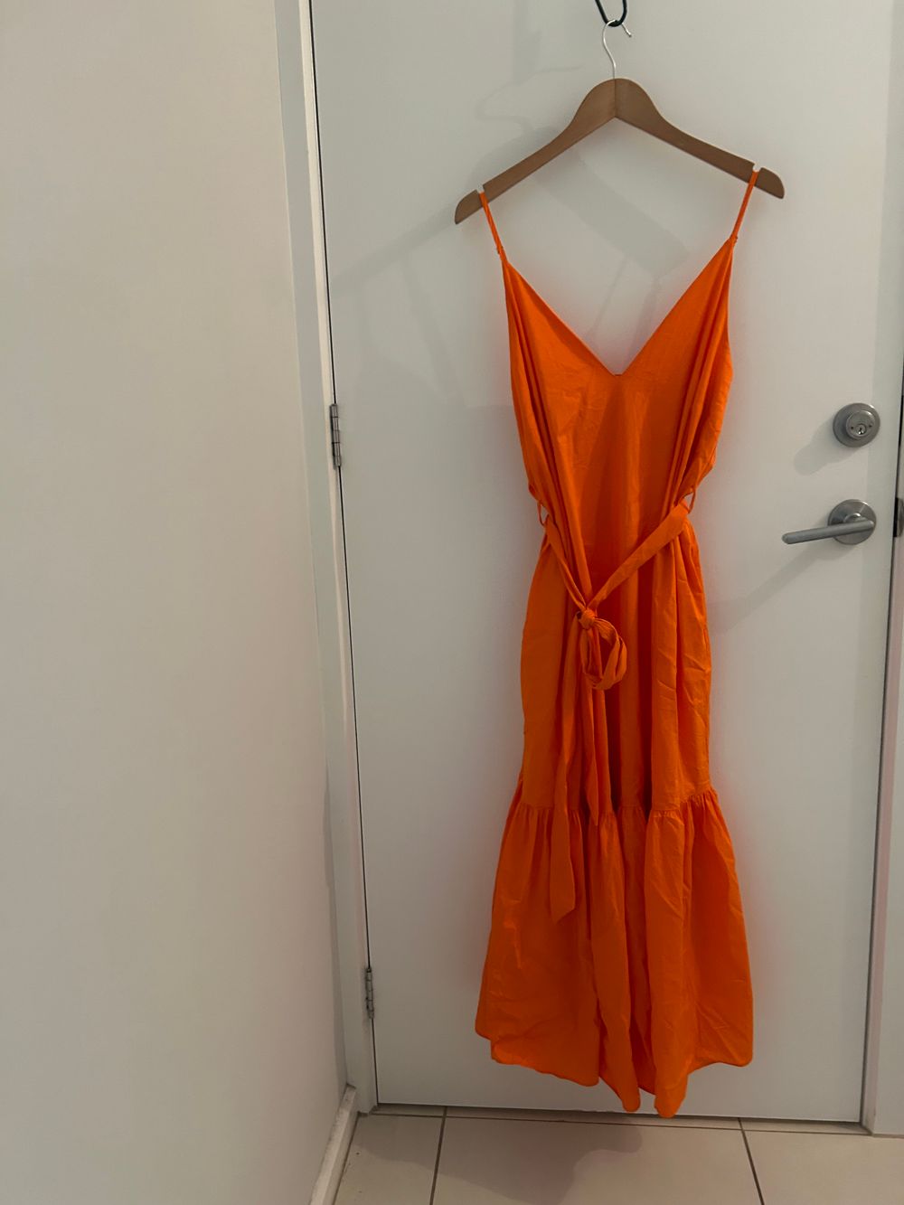 Sheike - sheike bright orange maxi dress sz 16 on Designer Wardrobe