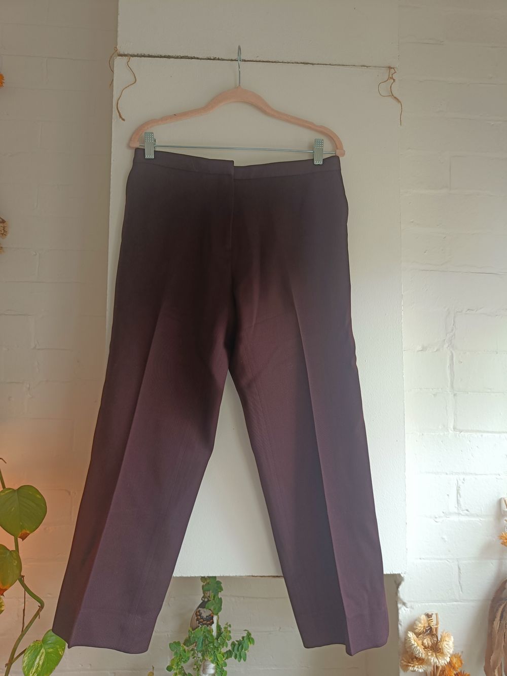 Marni Pants burgundy red cigarette pants winter warm thick pants