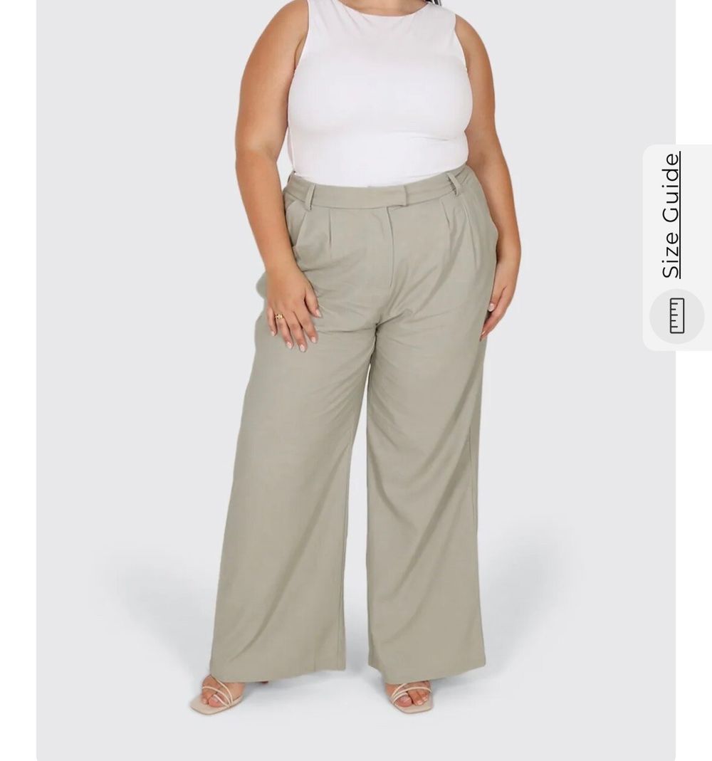 Fayt Label Linen Wide Leg Pants in Stone