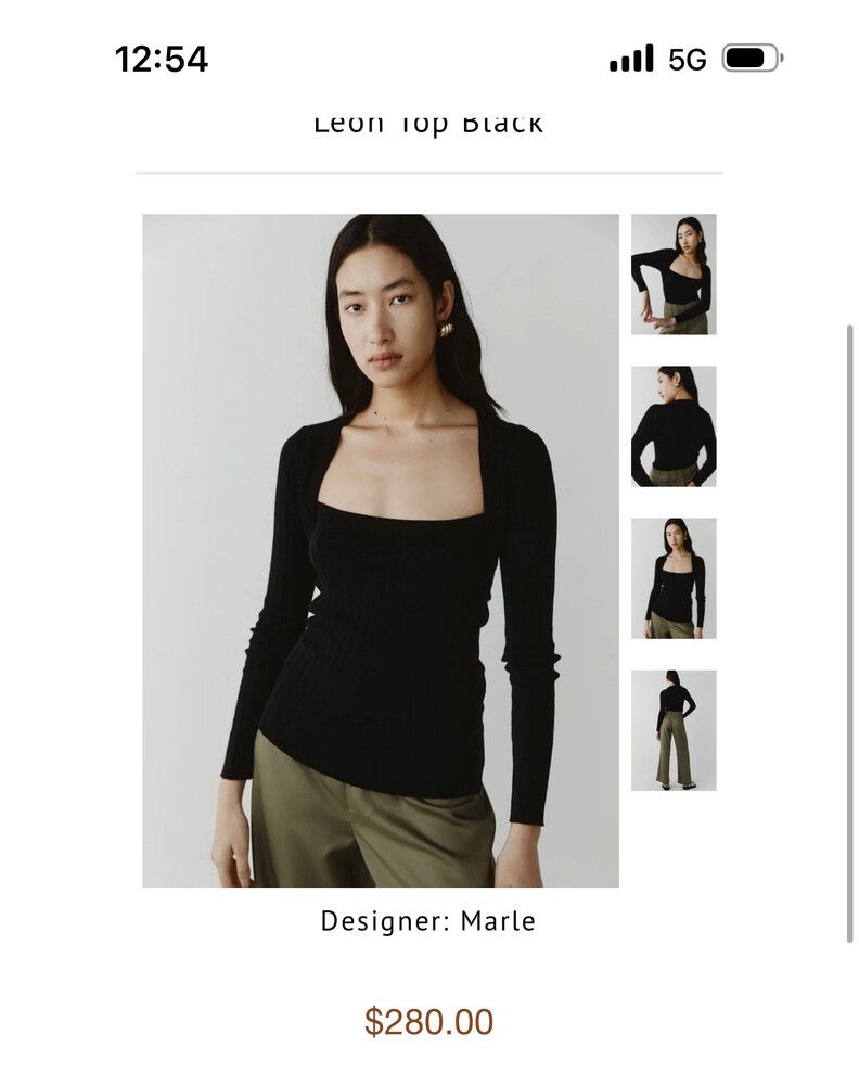 Marle Black/grey Leon Top