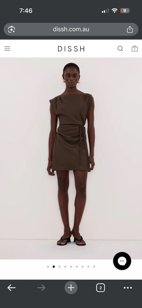 Dissh Marmo Chocolate Draped Mini Dress