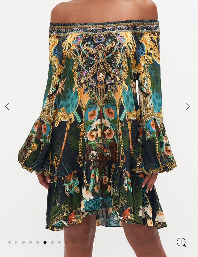 Camilla - Blouson Sleeve A Line Frill Dress Fearless Felis on Designer Wardrobe Camilla - Blouson Sleeve A Line Frill Dress Fearless Felis on Designer Wardrobe