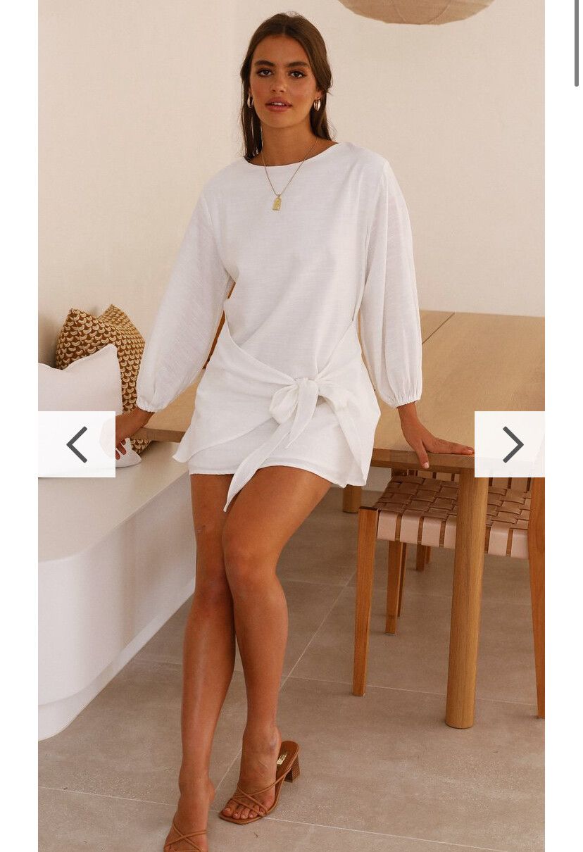 Billy J Boutique - White Linen Dress on Designer Wardrobe