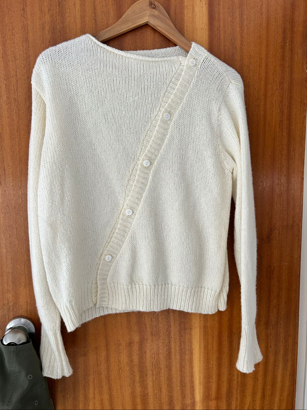 Sienna Blair Cream Diagonal Button Cardigan