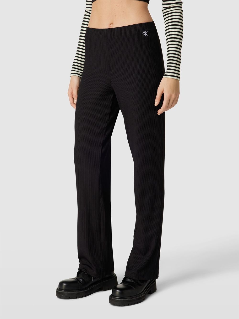 Calvin Klein shiny rib wide leg pants. NEW