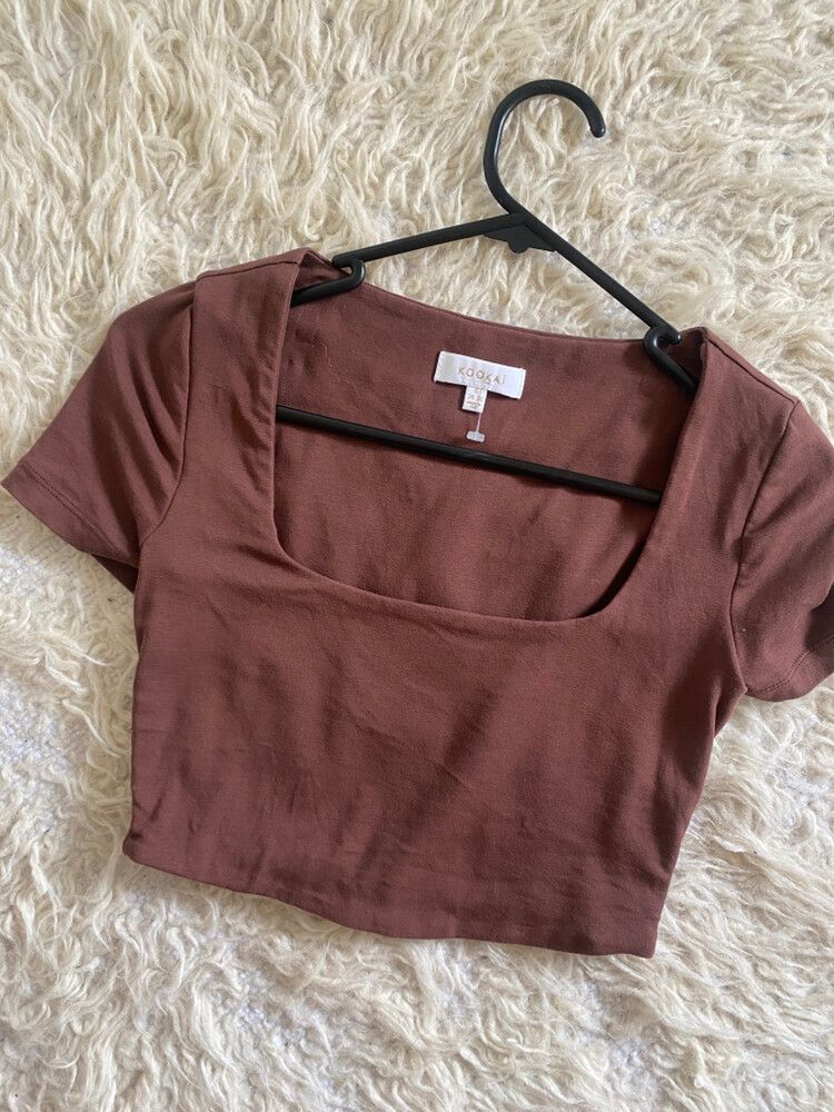 Kookai Brown Crop Top