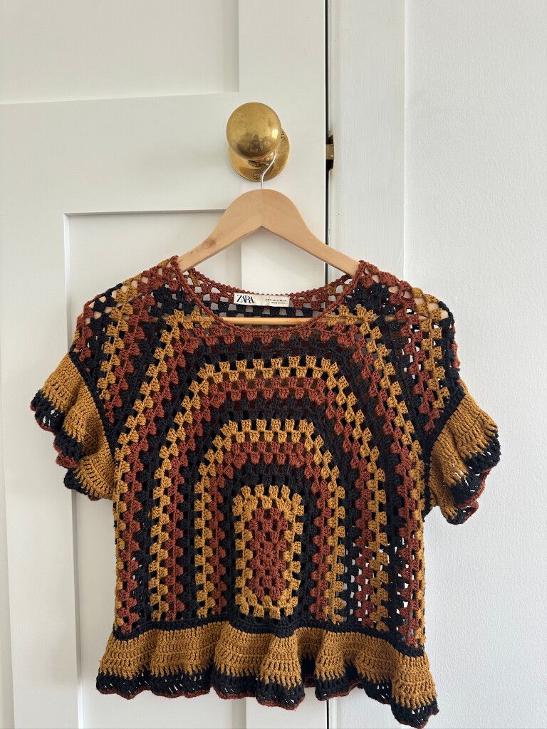 Zara Multicolour Crochet Top