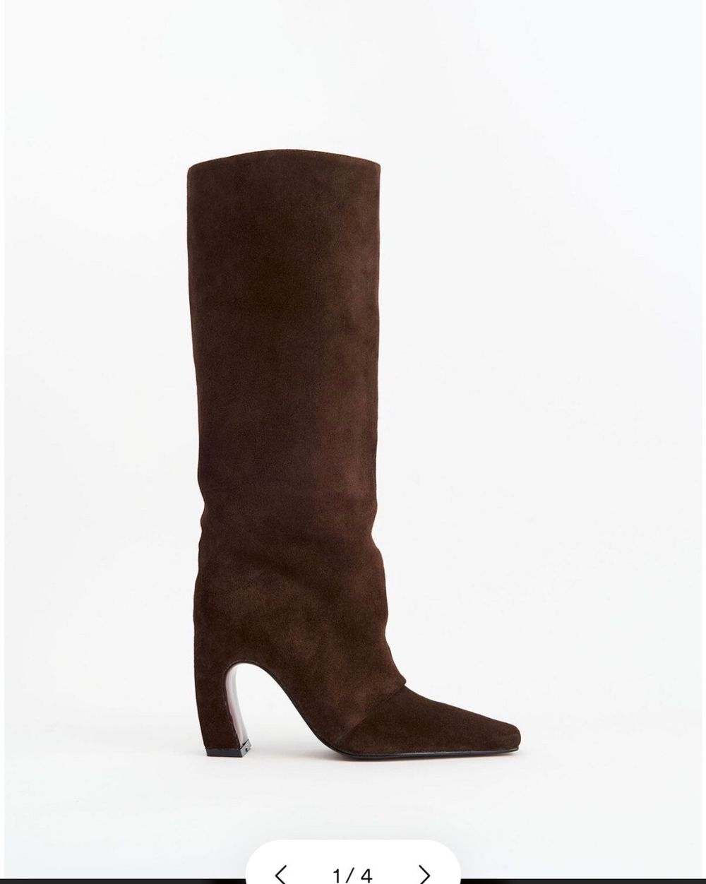brown suede knee high boots