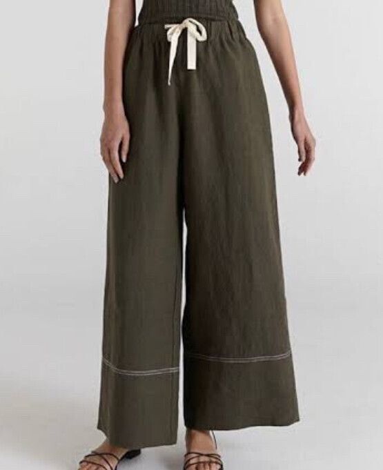 marle olive green wide leg pants