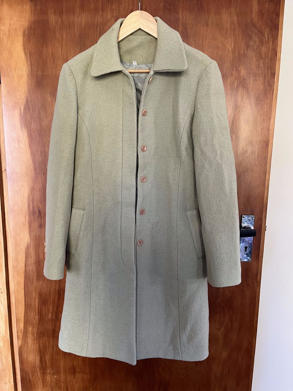 Green Wool-Blend Coat