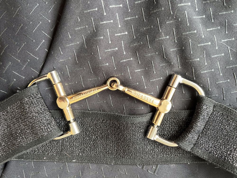 Free Ride Glittery Black Elastic Horse Bit Belt
