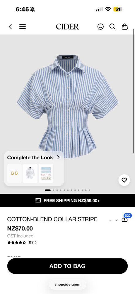 Cider Blue White Striped Shirt
