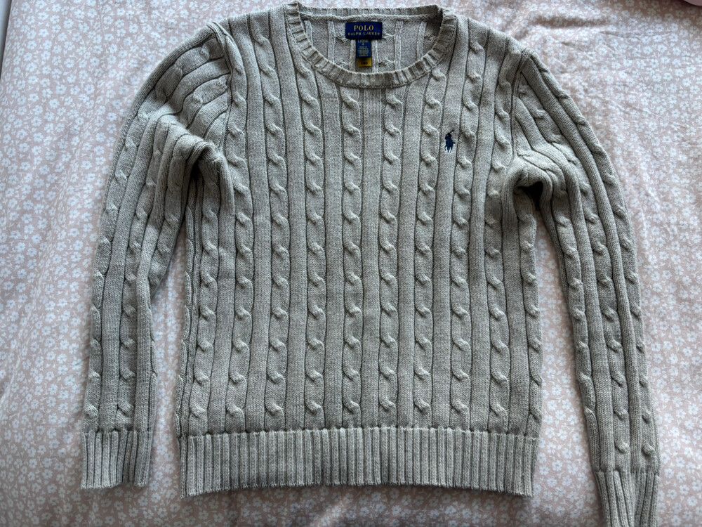polo Ralph Lauren grey cable knit jumper