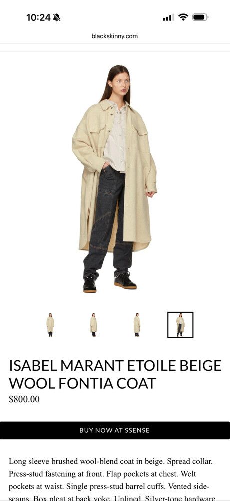 Isabel Etoile Marant Beige Wool Coat